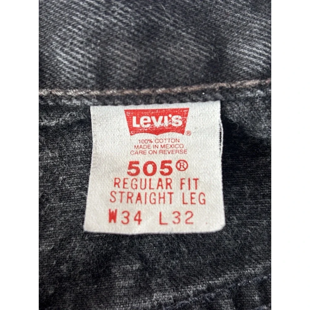 Vintage Levis‎ 505 Jeans Mens 34x32 Black Denim Grunge Skater 90s Y2K Classic